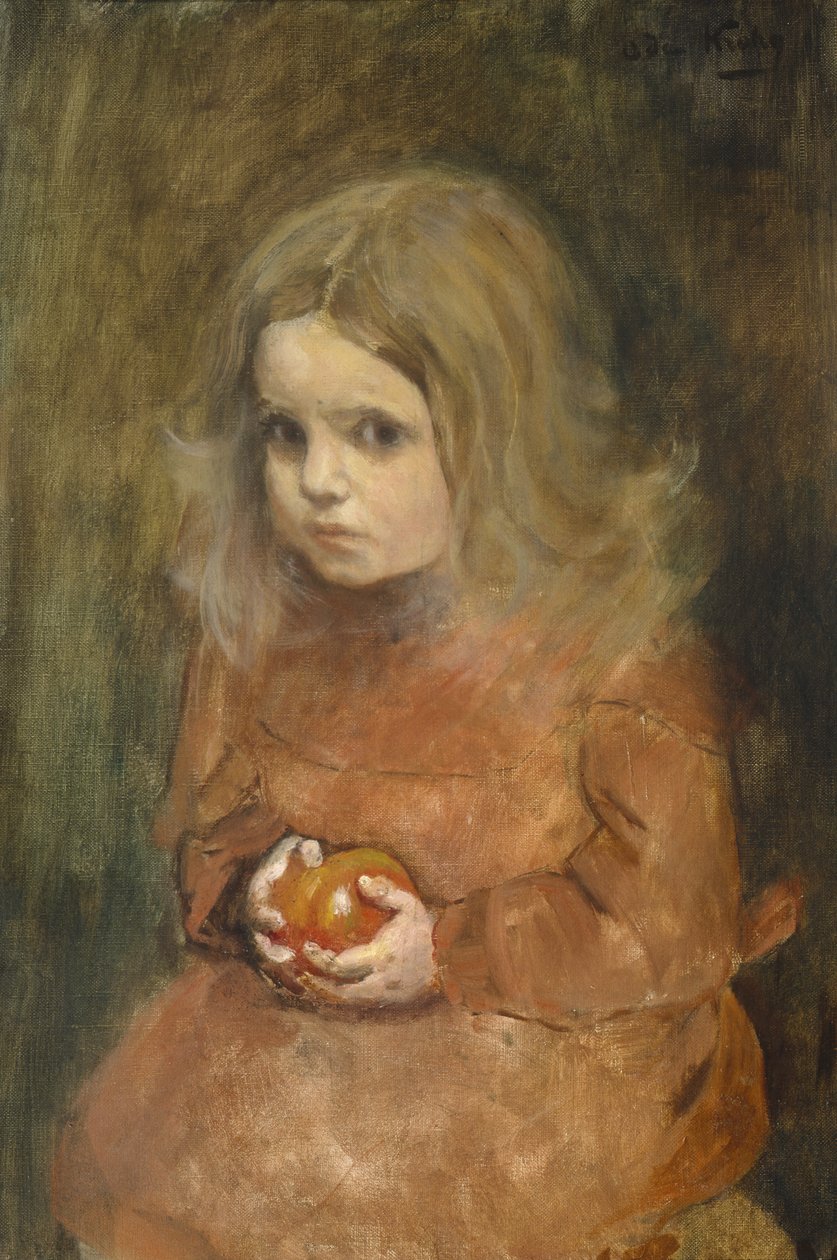 Petite fille avec une pomme - Oda Krohg