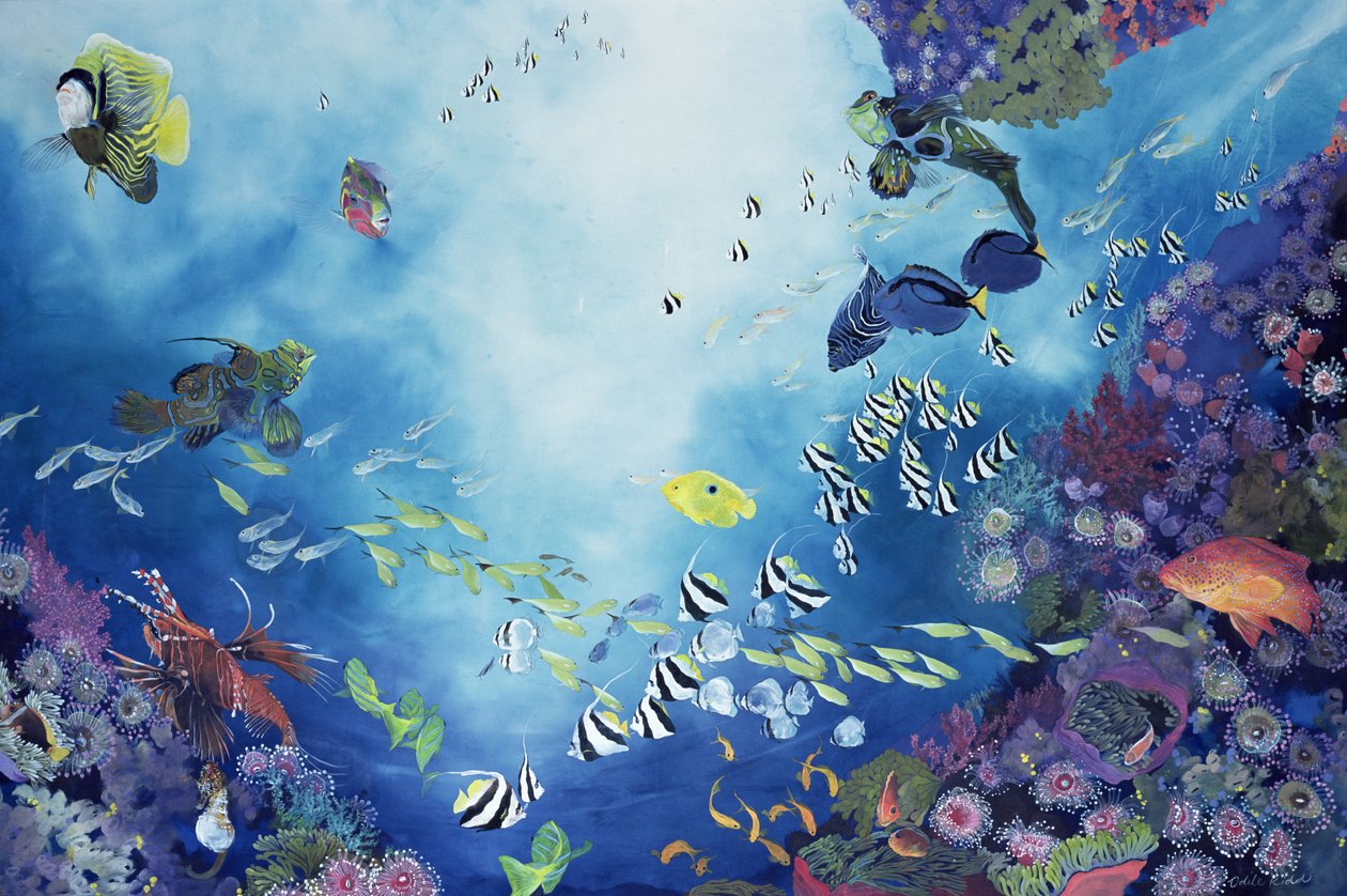 Monde sous-marin III, 2002 (acrylique sur sergé) - Odile Kidd