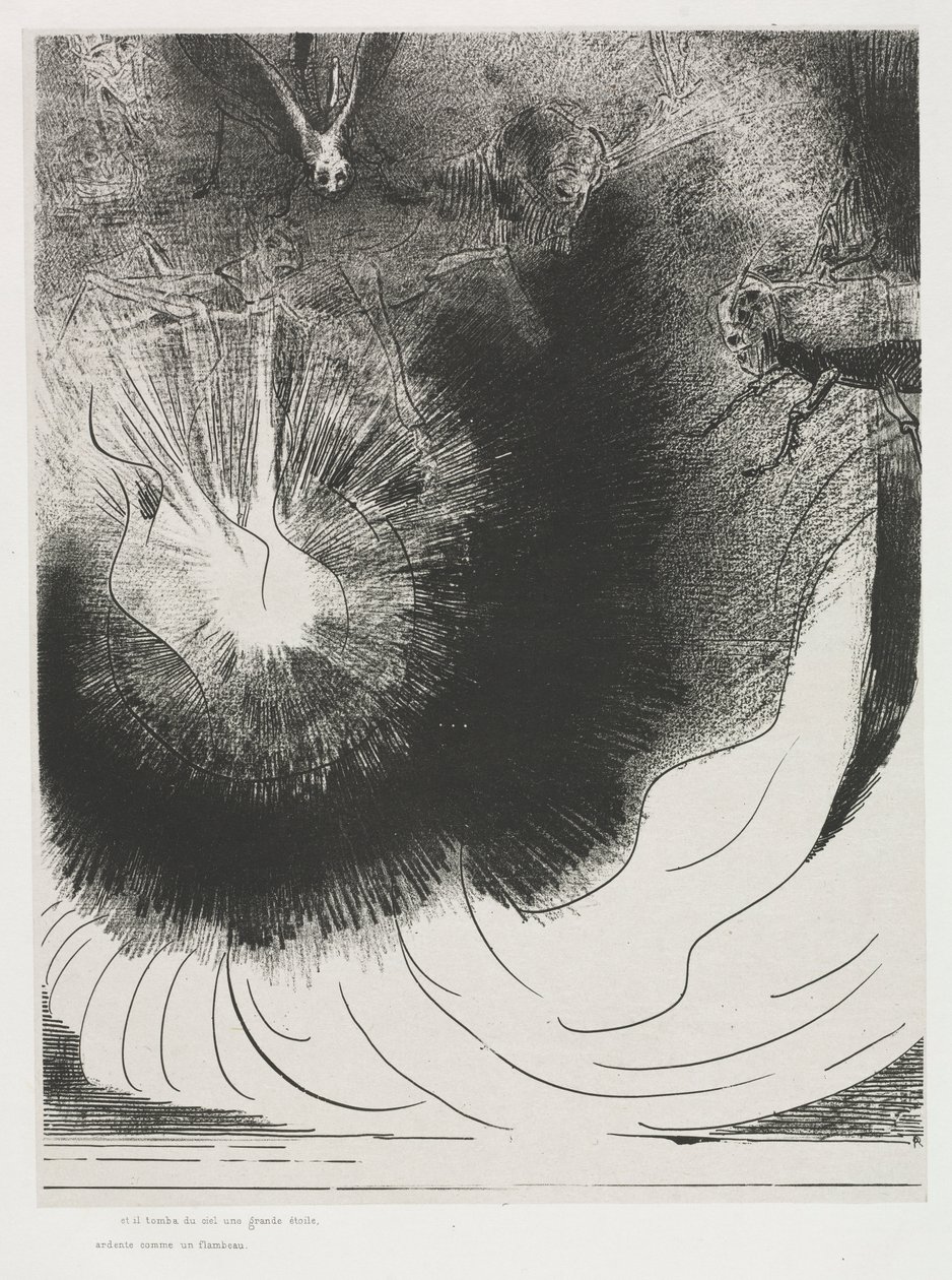 Et une grande étoile tomba du ciel, brûlant comme une lampe - Odilon Redon