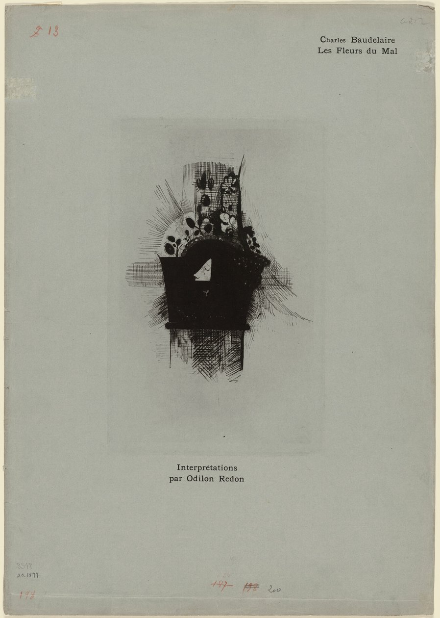 Couverture/Frontispice pour Les Fleurs du Mal, planche 1 de 9 - Odilon Redon