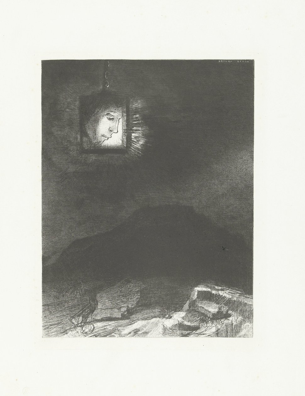 Une tête dans une lanterne - Odilon Redon