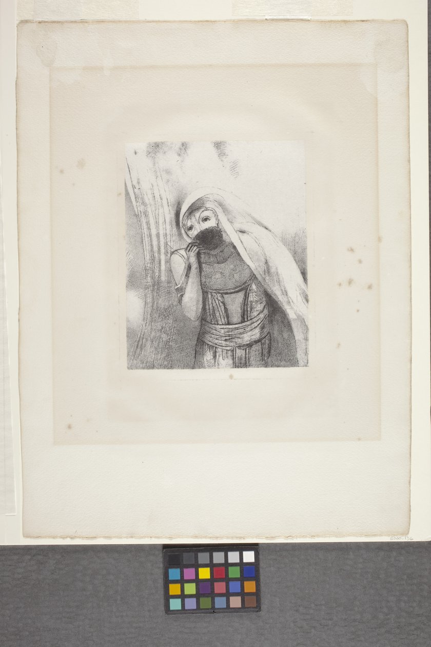 Elle tire de sa poitrine une éponge toute noire... - Odilon Redon