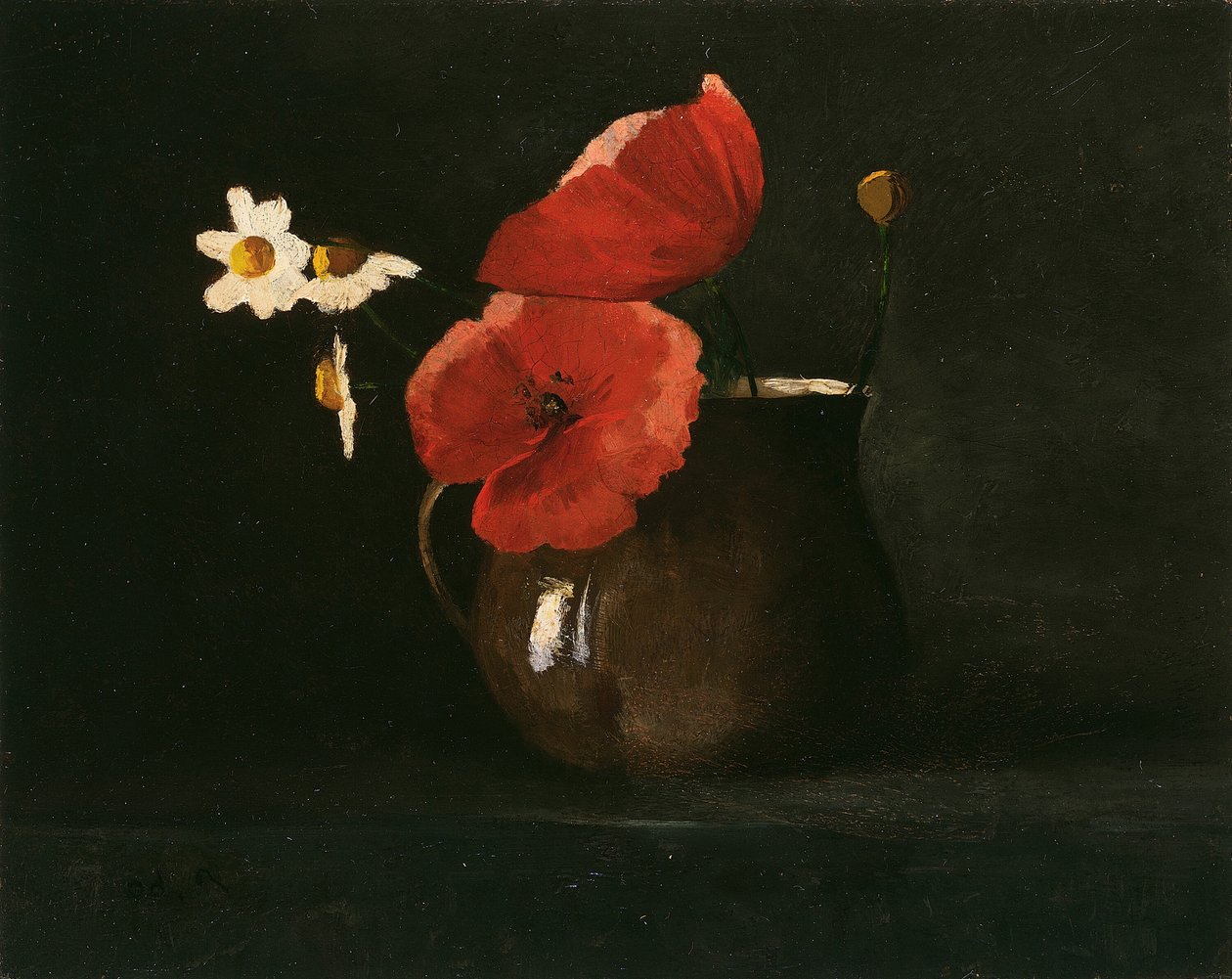 Fleurs : Coquelicots et marguerites, vers 1867 - Odilon Redon
