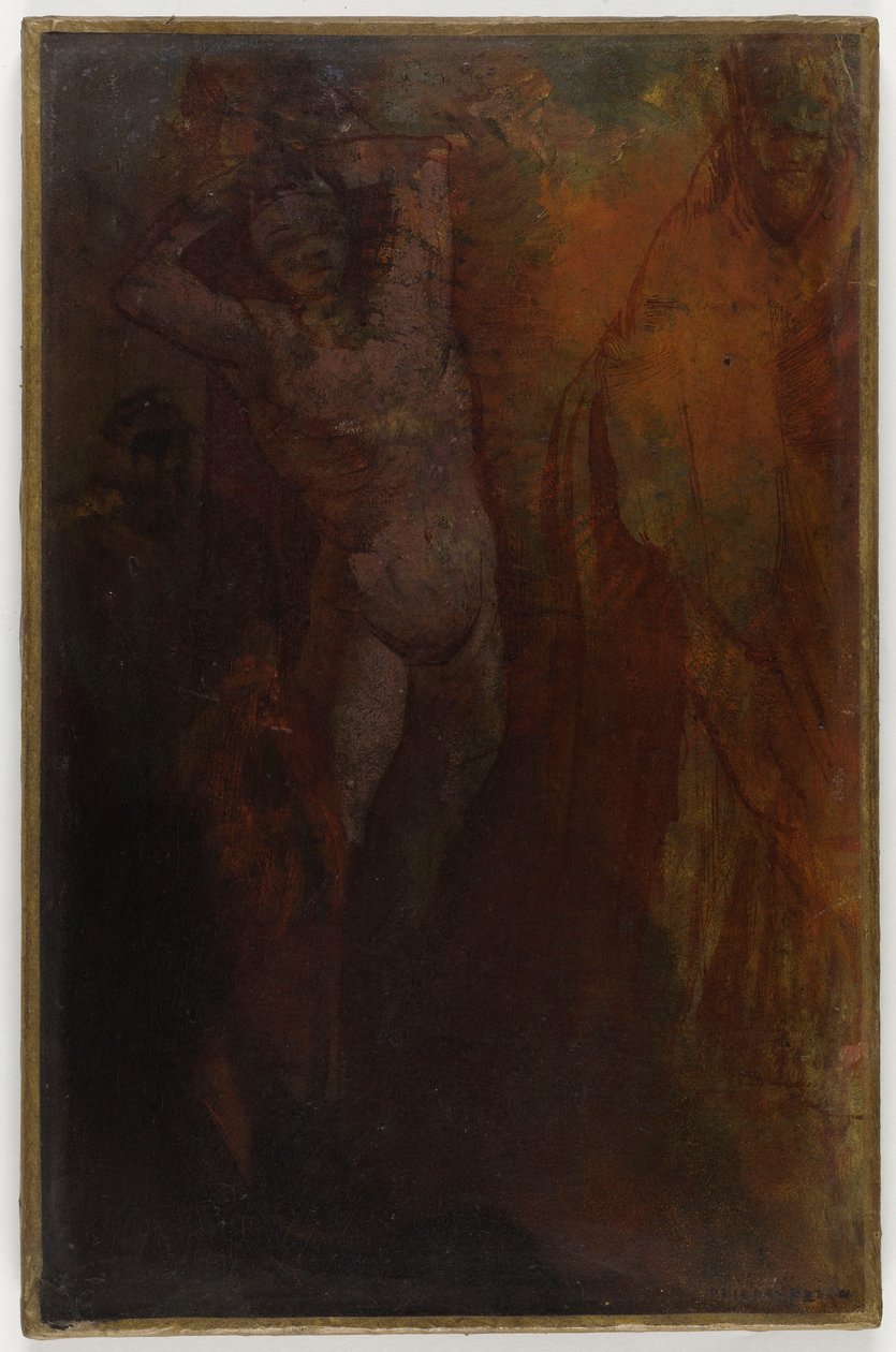 French: Composition à trois personnages (Flagellation ) - Odilon Redon