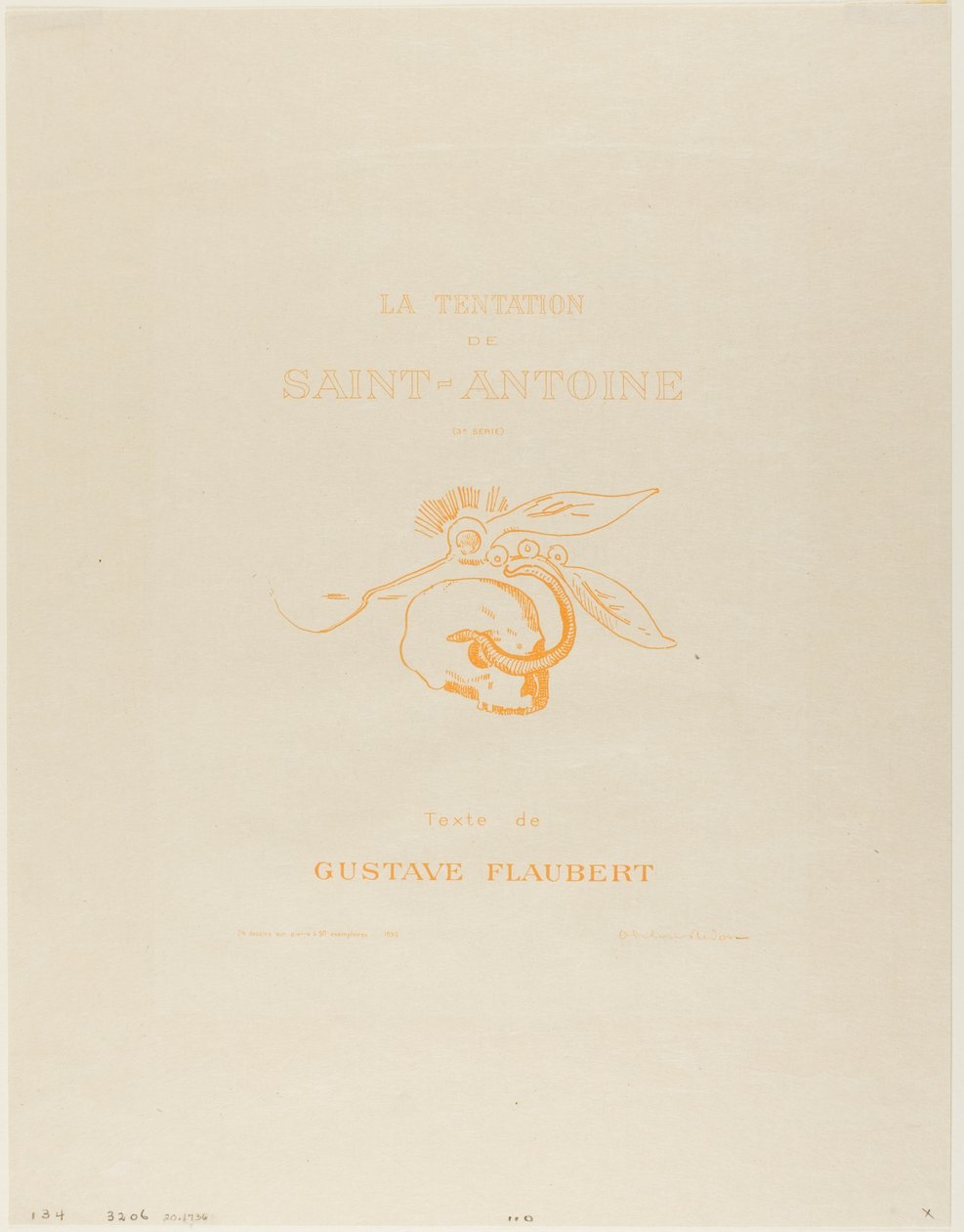 Frontispice/Planche de titre pour la Tentation de St. Antoine - Odilon Redon