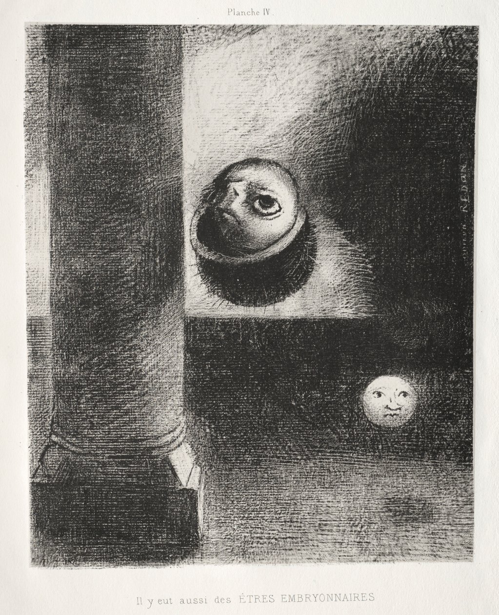 Hommage à Goya : Il y avait aussi des êtres embryonnaires, 1885 - Odilon Redon