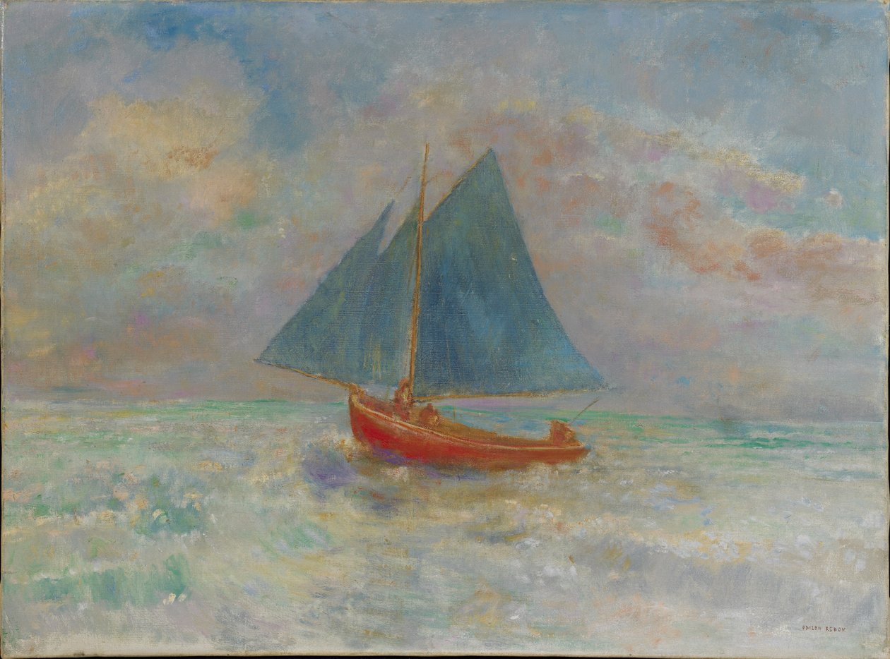 Le Bateau rouge, vers 1910 - Odilon Redon