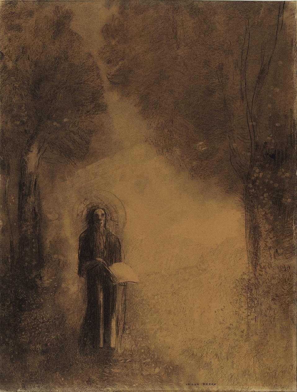 Le promeneur, étude pour «Bouddha qui marche» - Odilon Redon