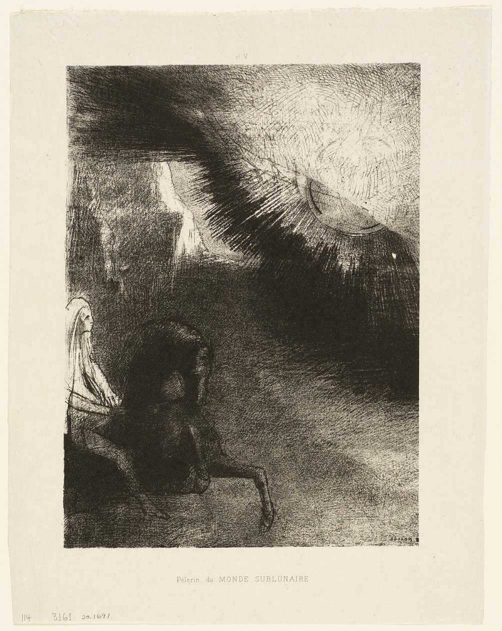Pèlerin du monde sublunaire, planche 5 de 6 - Odilon Redon