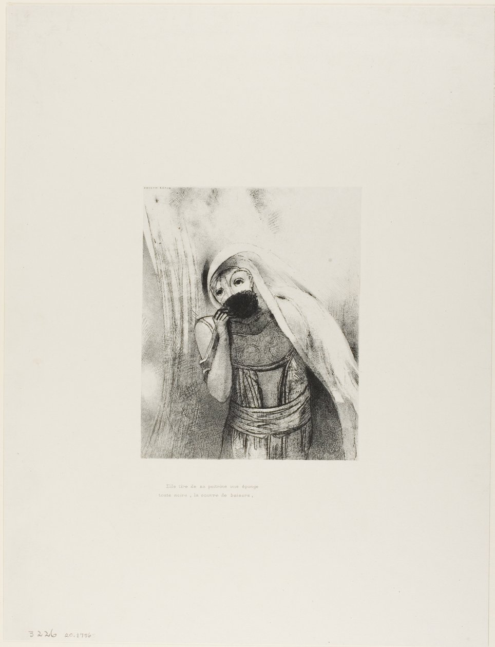 Elle tire de son sein une éponge, parfaitement noire, et la couvre de baisers, planche 8 de 24 - Odilon Redon