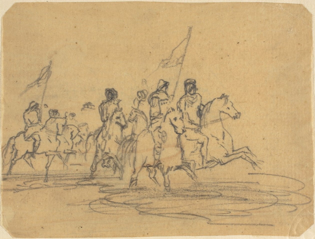 Esquisse pour la première gravure de Redon, Le Gué (M. 2) - Odilon Redon