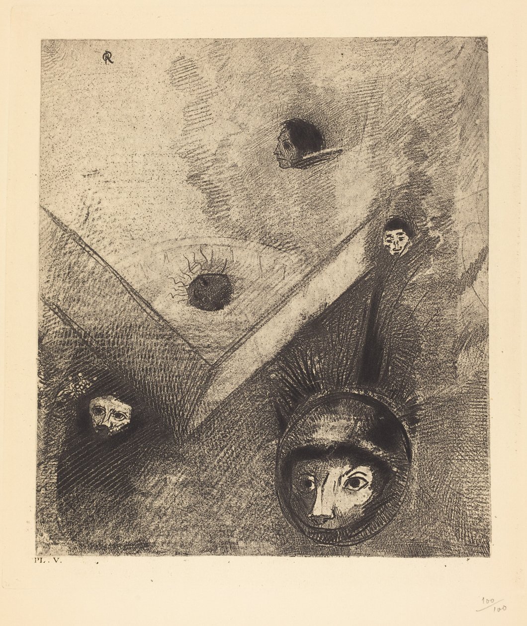 Sur le fond de nos nuits Dieu de son doigt savant dessine un cauchemar multiforme et sans trêve - Odilon Redon