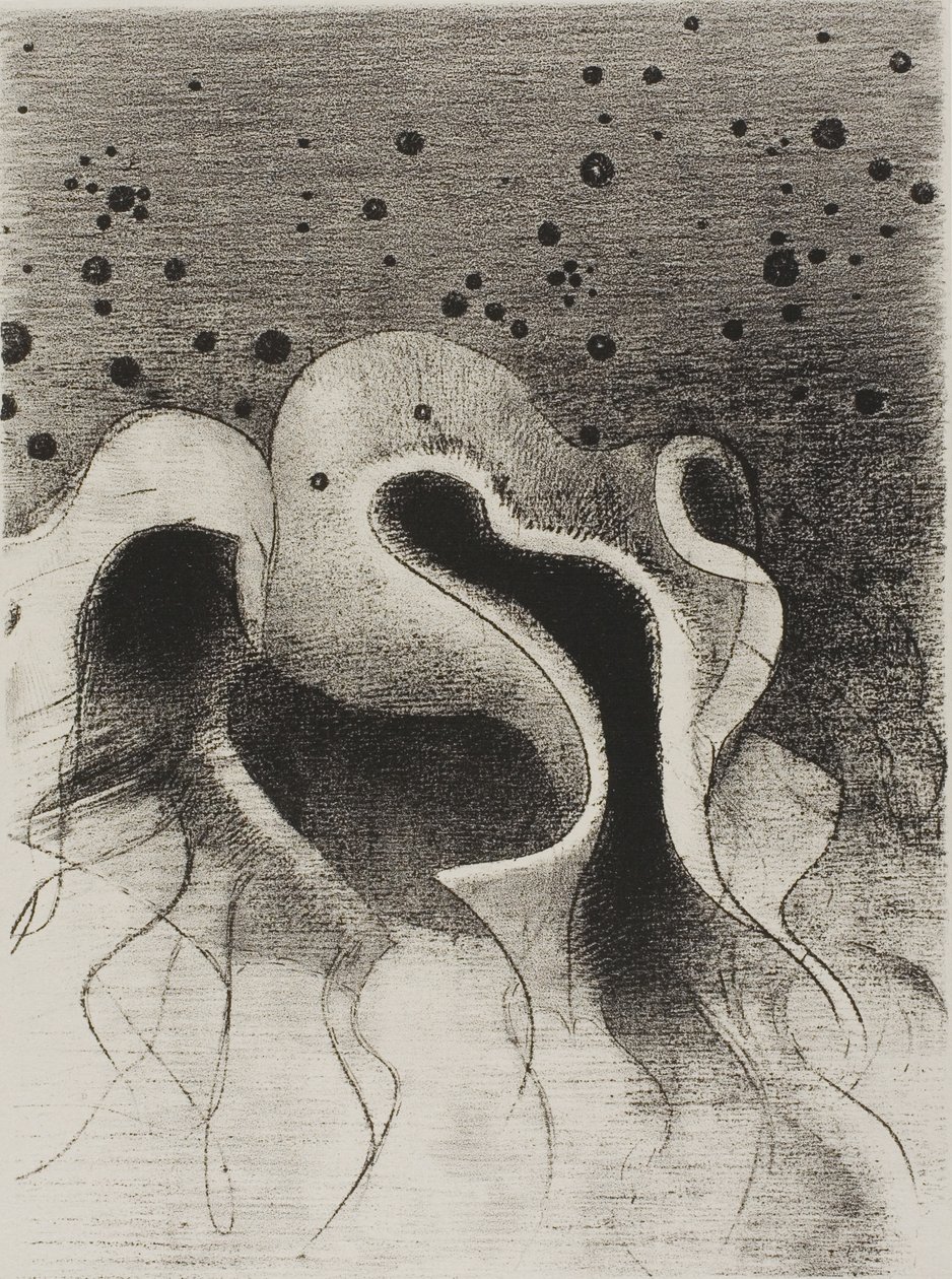 Les bêtes de la mer, rondes comme des bouteilles en cuir, planche 22 de 24 - Odilon Redon