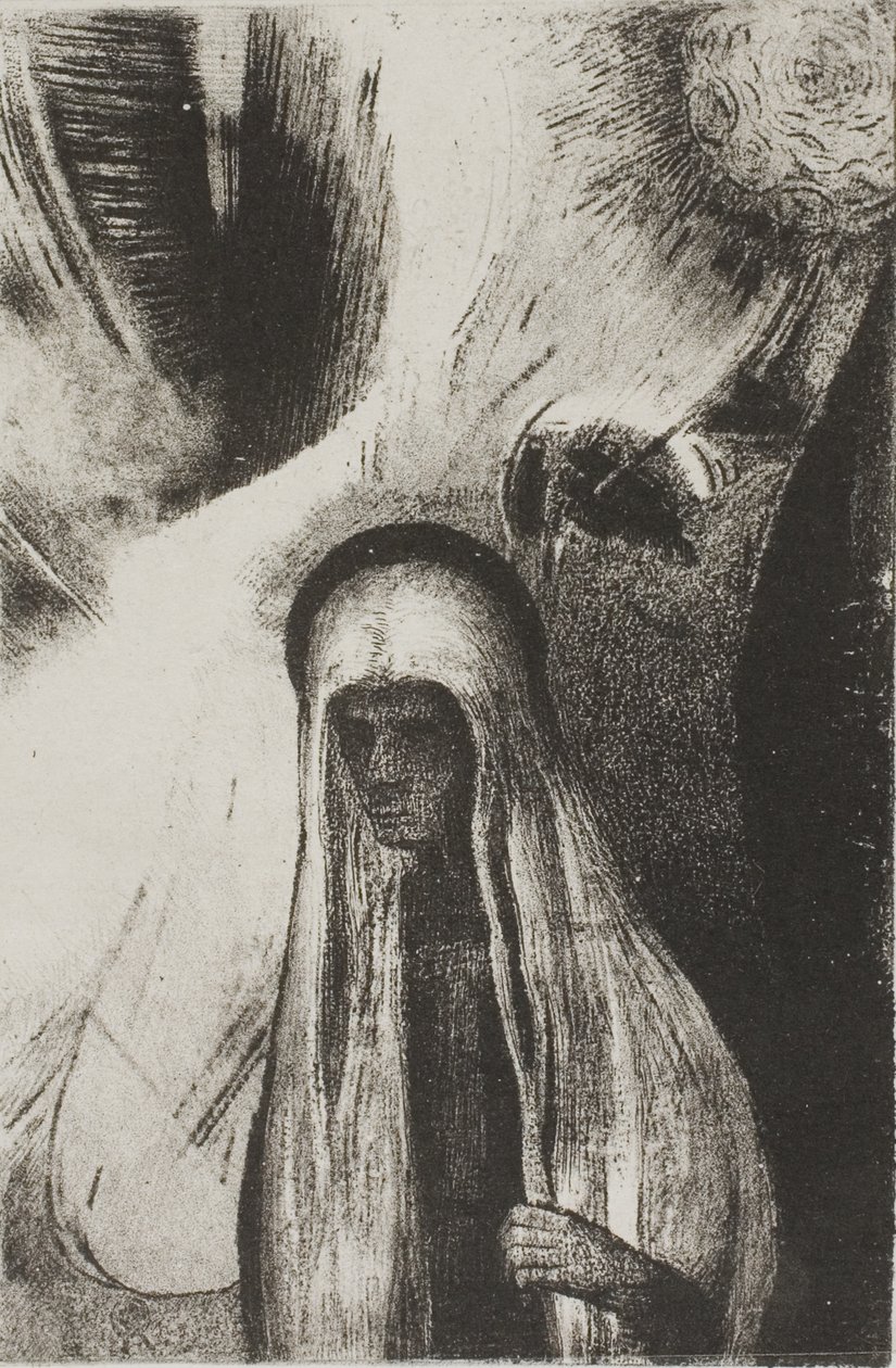 La Vieille Femme : De quoi as-tu peur ? Un grand trou noir ! Il est peut-être vide ?", planche 19 de 24 - Odilon Redon