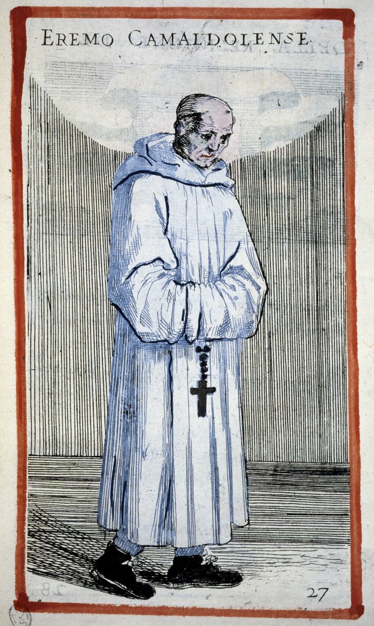 Ermite camaldule. Gravure dans O. Fialetti. 16ème siècle. - Odoardo Fialetti