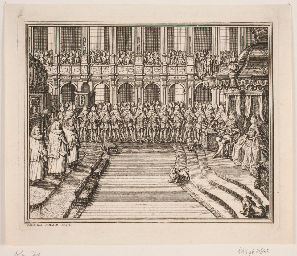 Le roi Frédéric V et la reine Louise lors de la cérémonie de couronnement à l