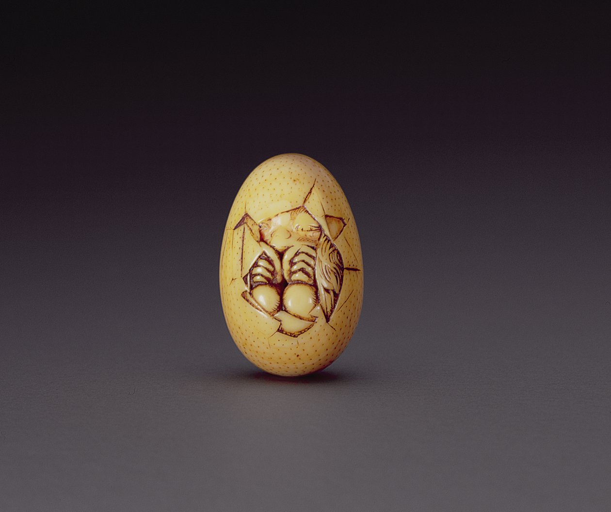 Netsuke représentant un poussin sortant de sa coquille, vers 1760-80 - Ogasawara Issai