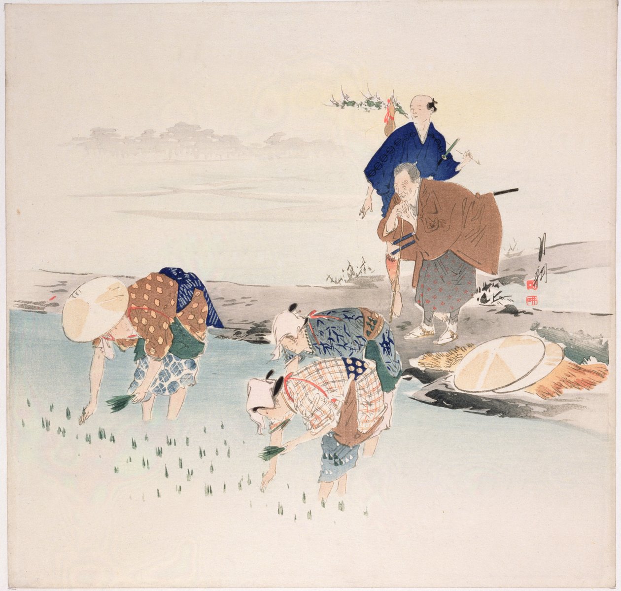 Plantation de riz, vers 1890-1900 - Ogata Gekko