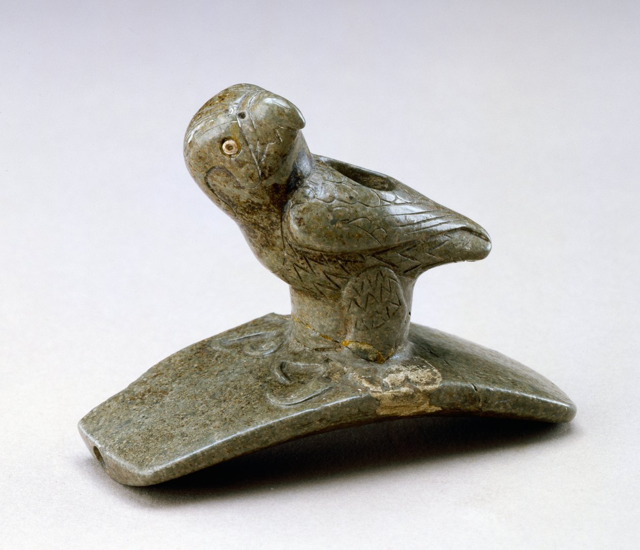 Pipe effigie de faucon, 200 av. J.-C. - 100 apr. J.-C. - Ohio Hopewell culture