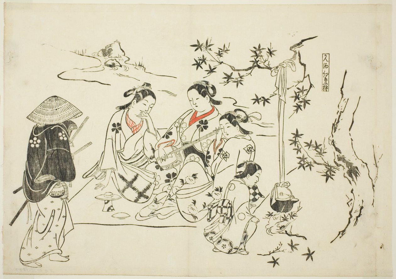 Heating Sake with Maple Leaves (Kanzake momijigari), n° 9 d