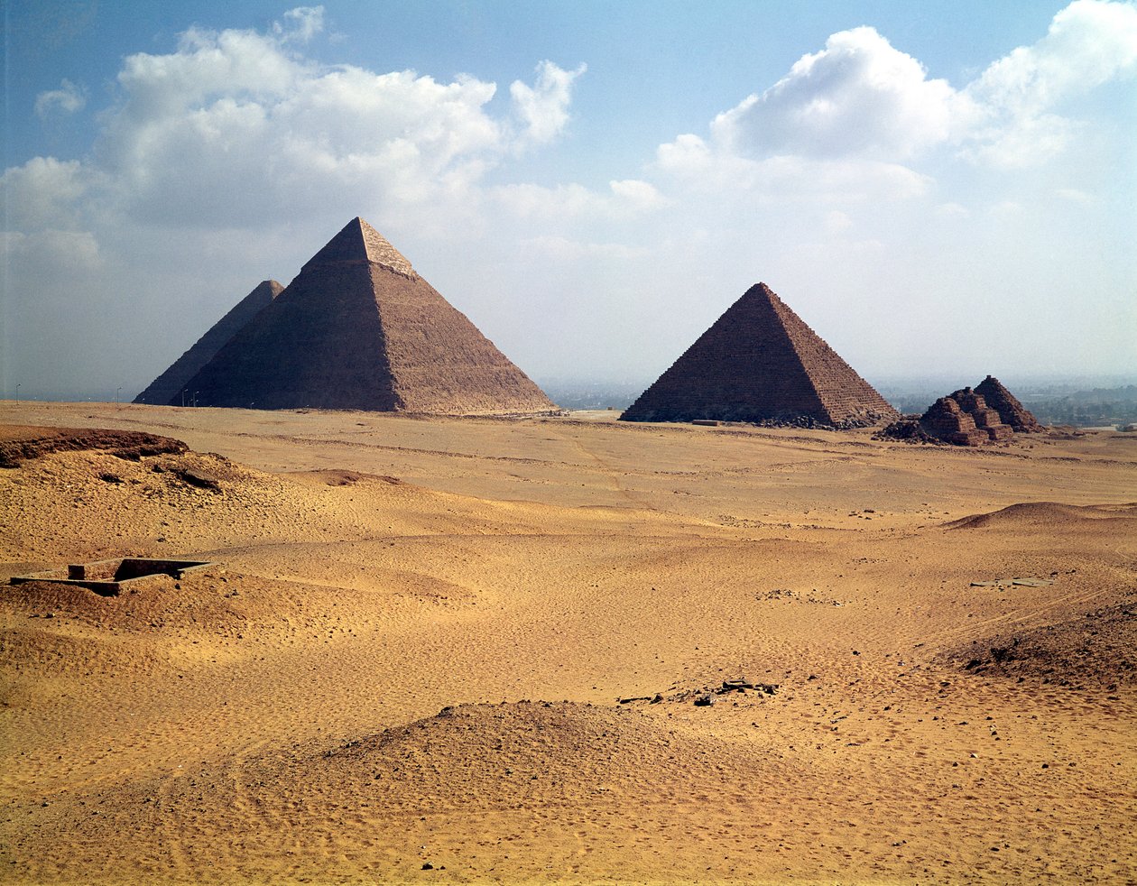 Vue des pyramides de Khéops, Khéphren et Mykérinos - Old Kingdom Egyptian