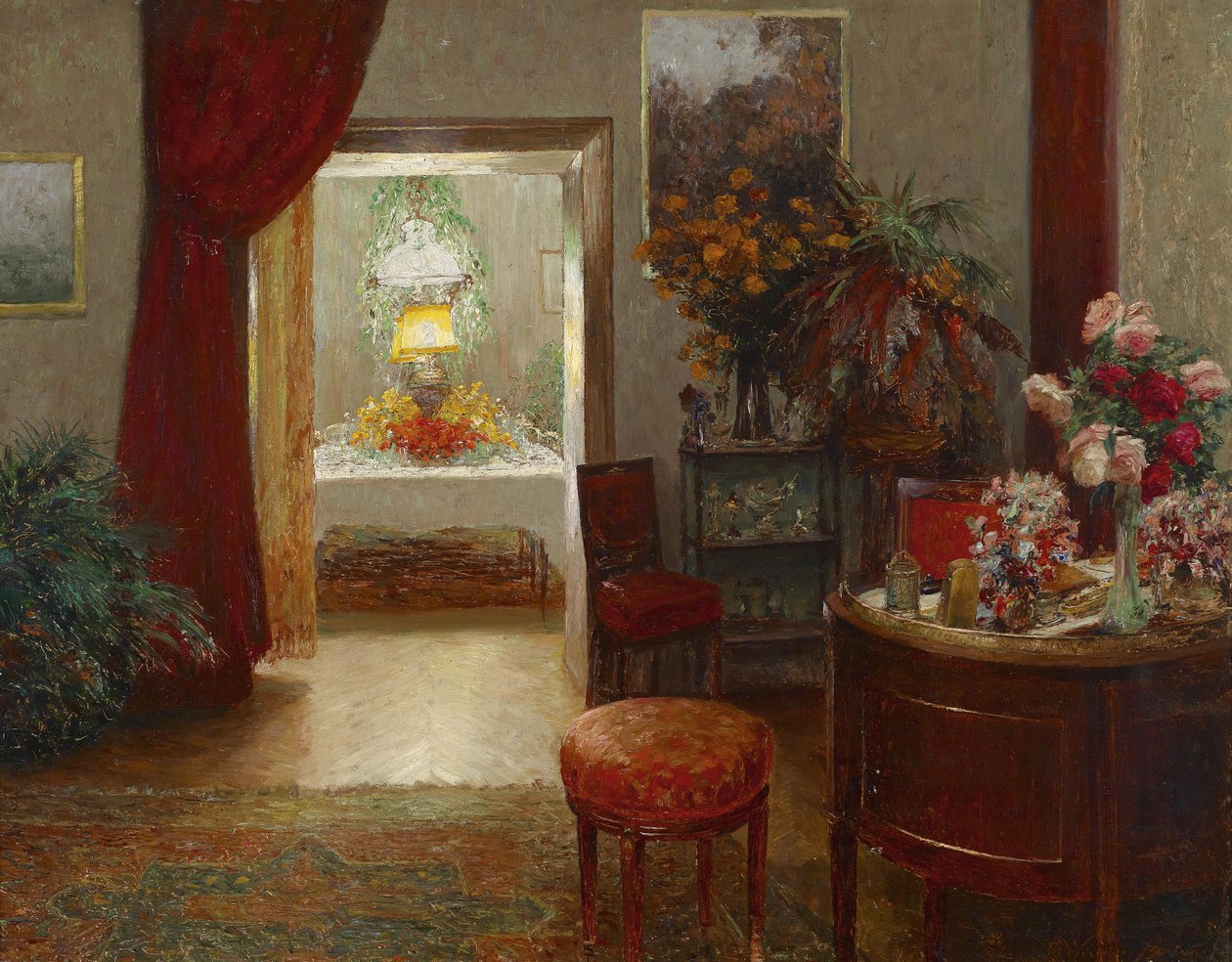 Intérieur avec vue sur une table de fête - Olga Wisinger Florian