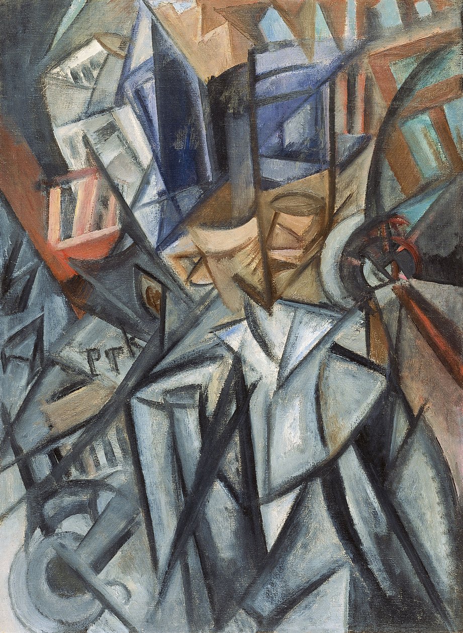 Homme dans la rue Analyse des volumes, 1913 - Olga Rozanova