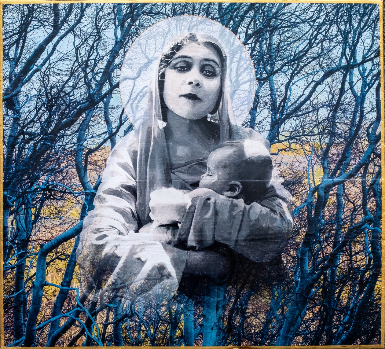 Madonna quantica, 2021 (technique mixte sur toile) - Olivia Gozzano