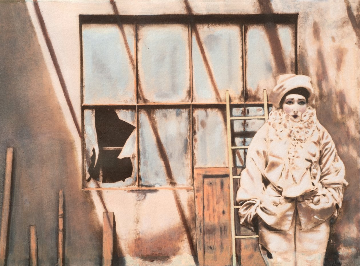 Pierrot, 2022 (cyanotype et techniques mixtes) - Olivia Gozzano
