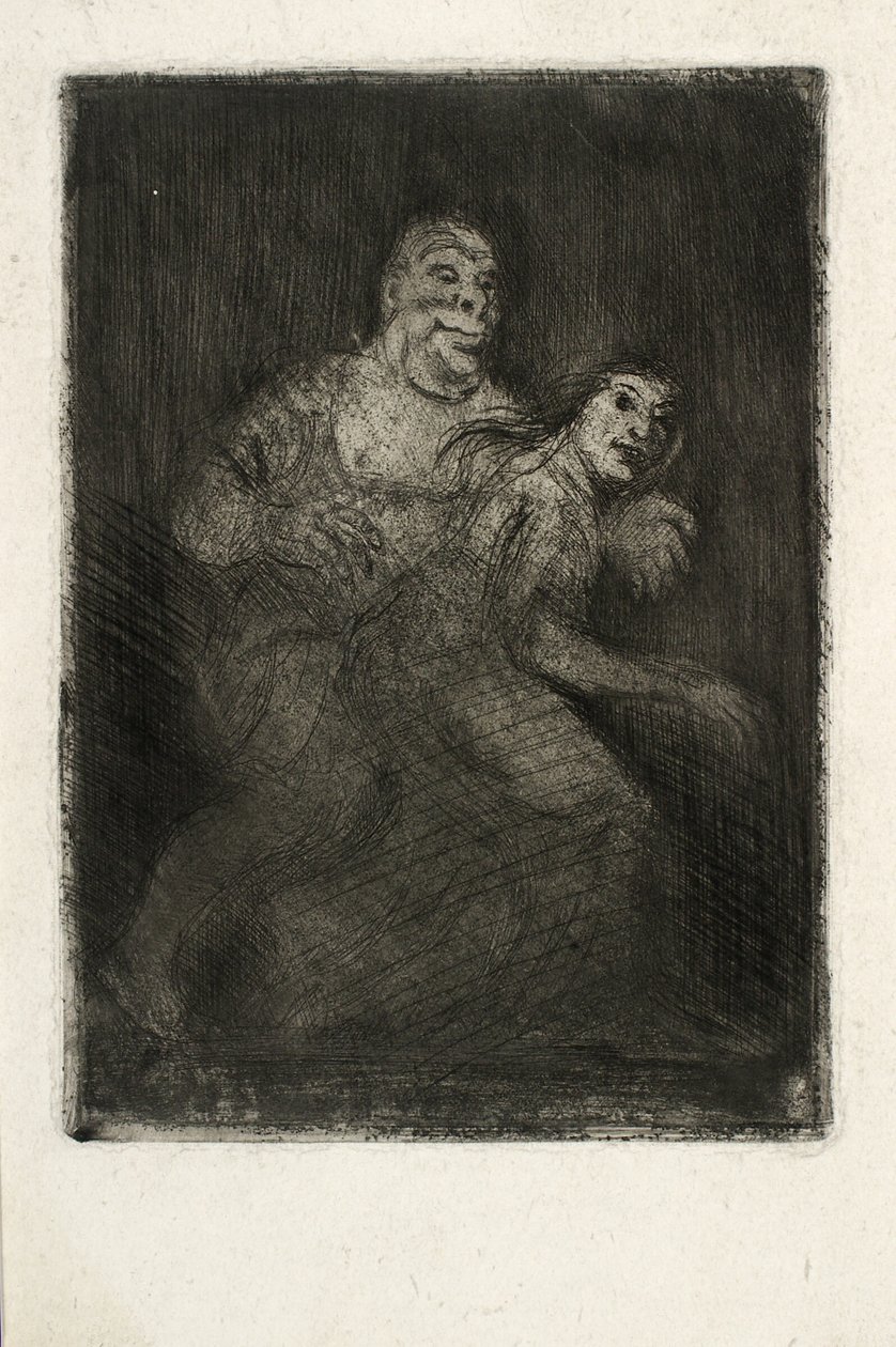 Un homme surprend une femme - Oluf Hartmann