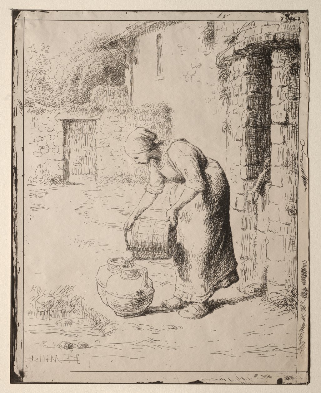 Une femme vidant un seau - Orazio Borgianni