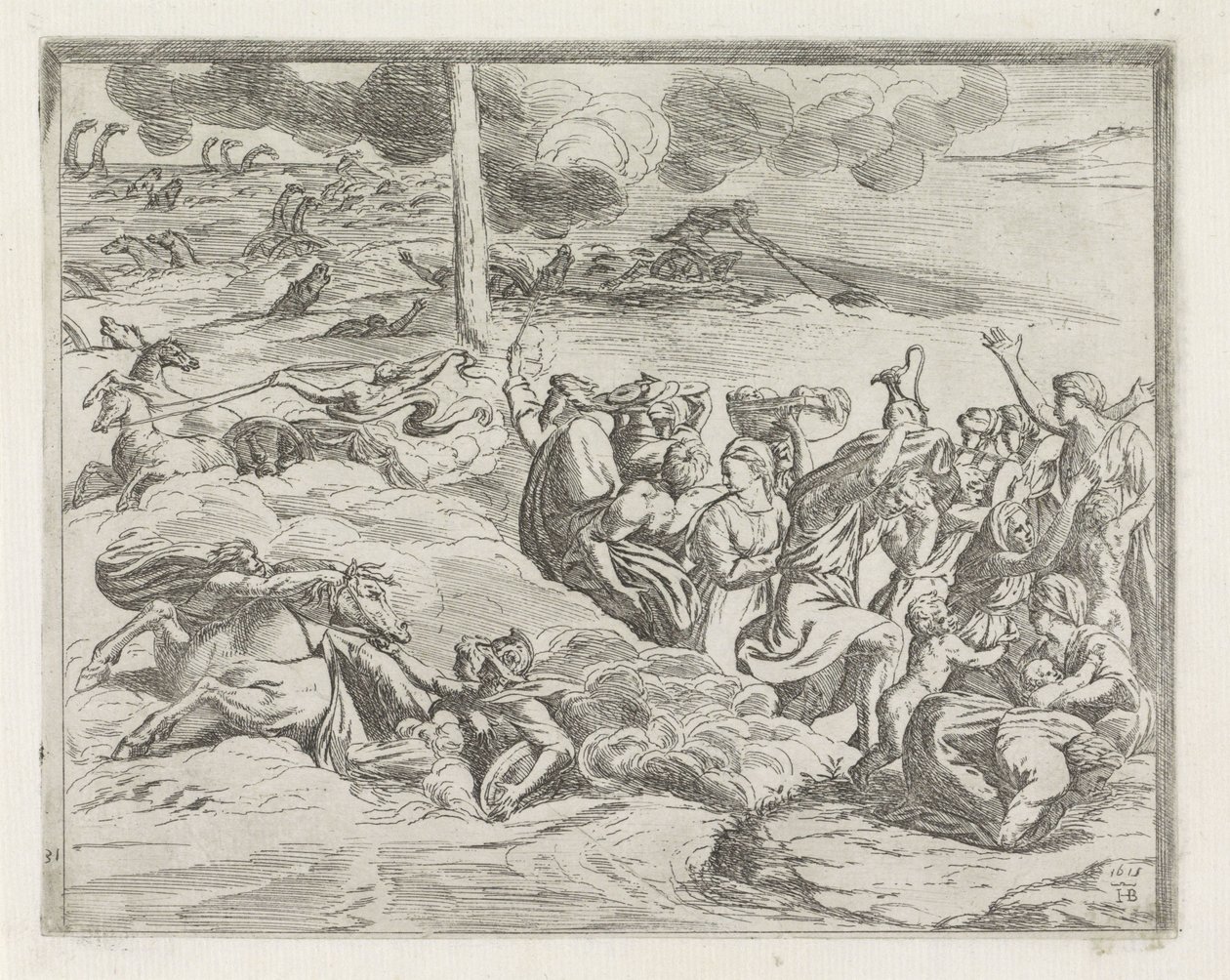 Passage de la mer Rouge (Peintures dans la Loggia de Raphaël) - Orazio Borgianni