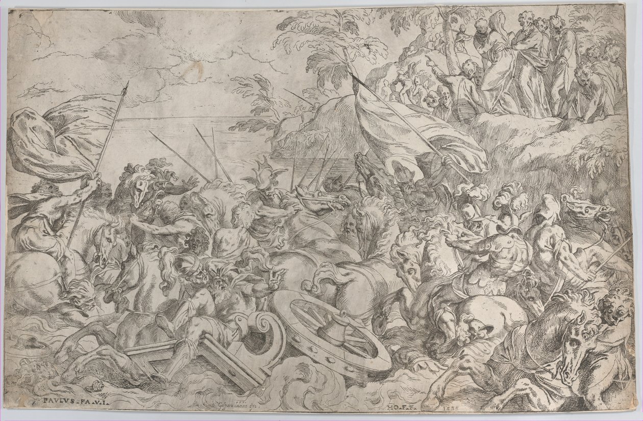 La traversée de la mer Rouge - Orazio Farinati