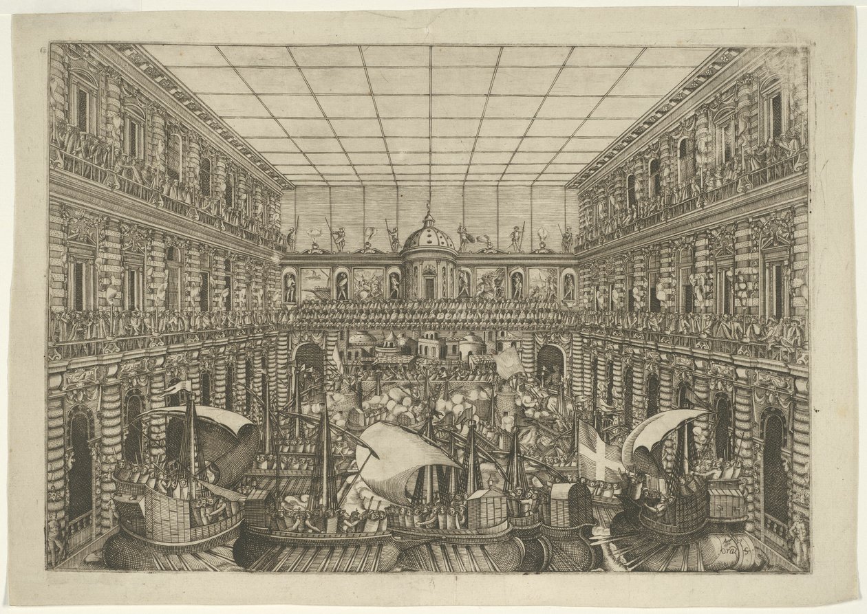 Naumachie dans la cour du Palazzo Pitti - Orazio Scarabelli