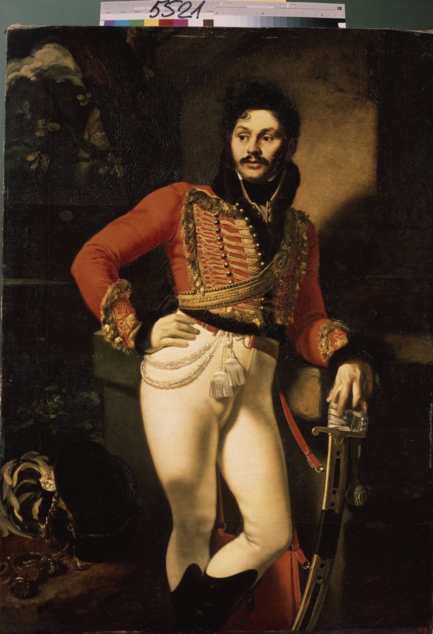 Portrait du colonel de hussard Eugraph Davydov - Orest Adamovich Kiprensky