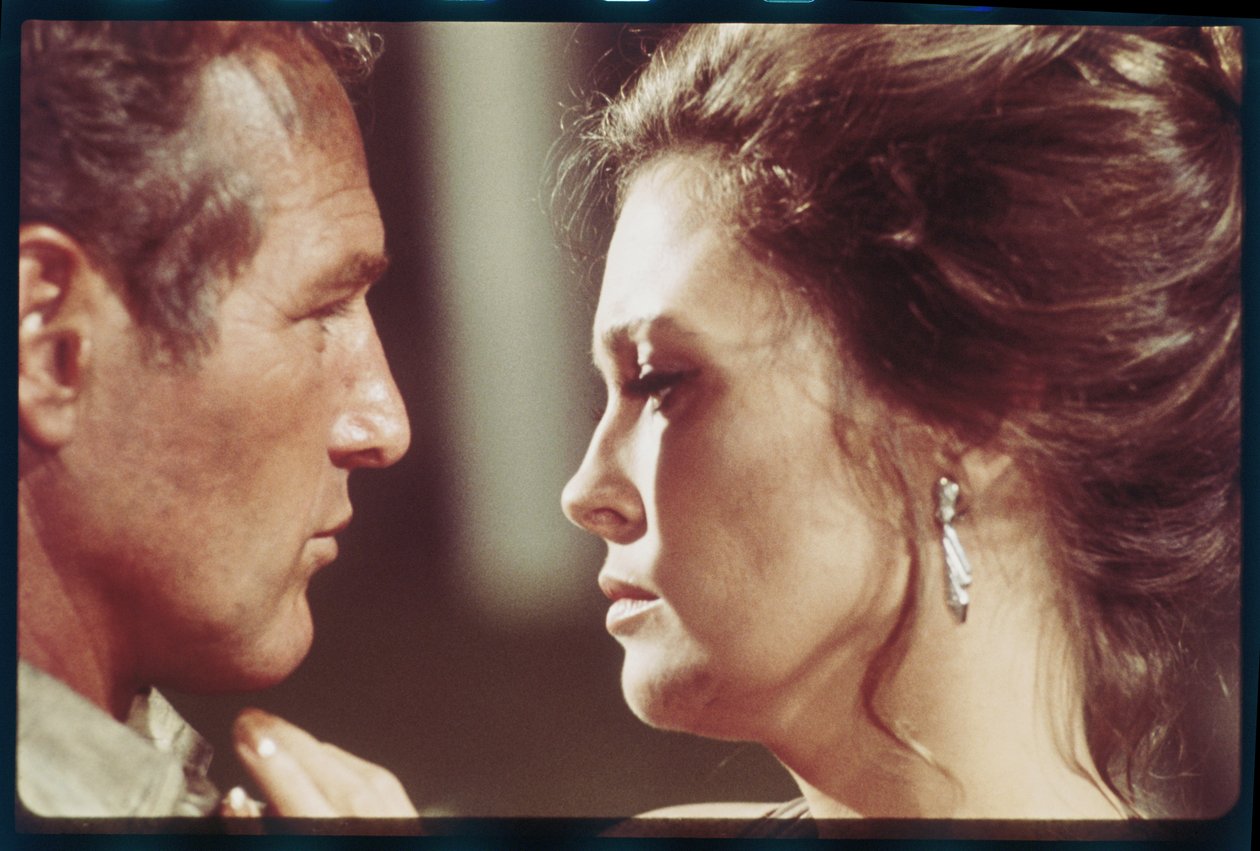 Paul Newman et Faye Dunaway sur le plateau de 