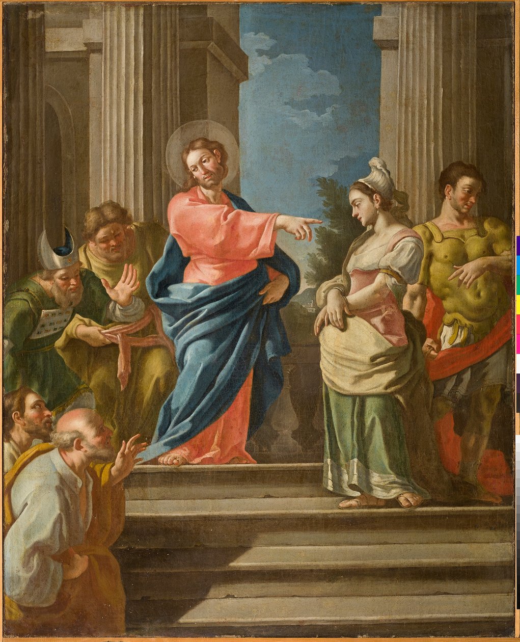 Jésus et la femme adultère, seconde moitié du XVIIIe siècle (huile sur toile) - Oronzo Tiso