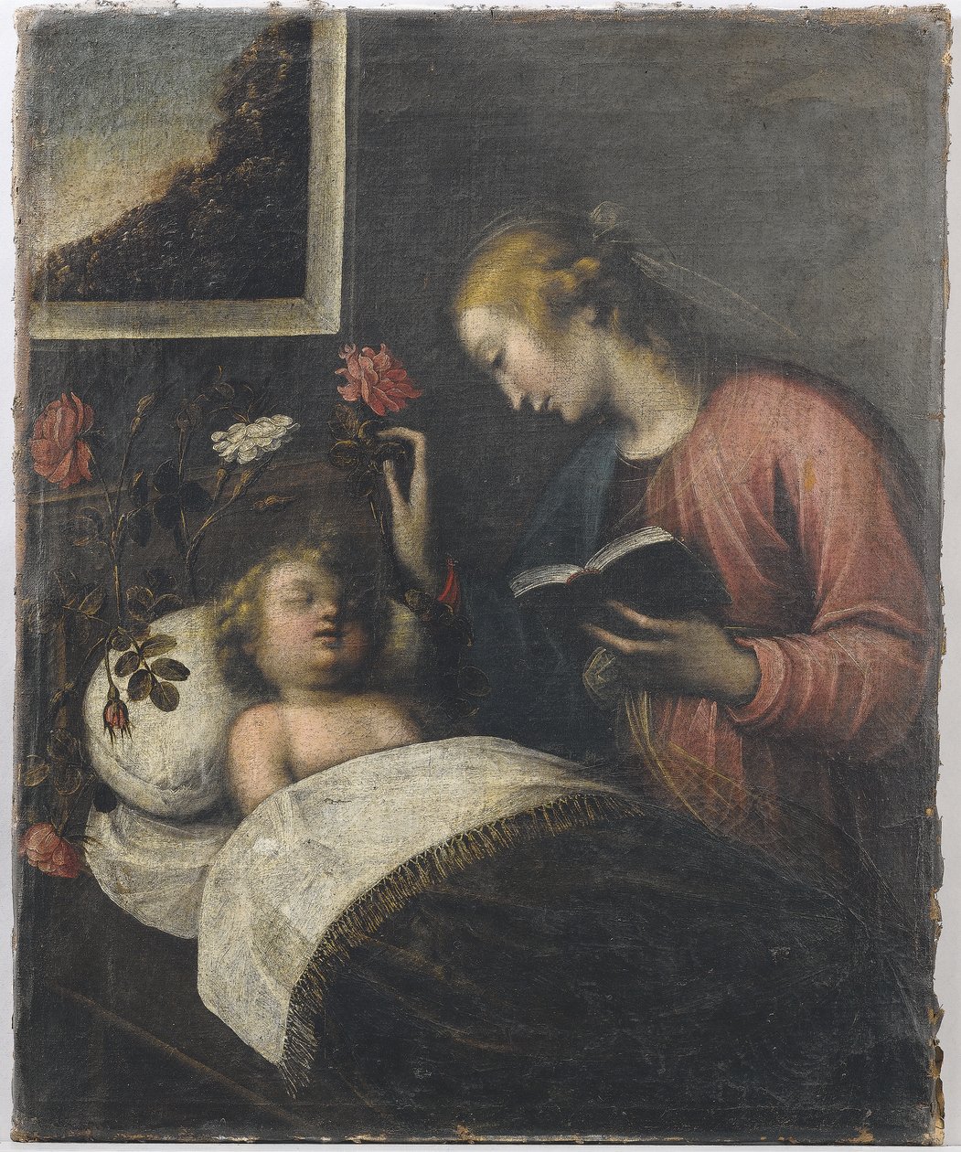 Madone et enfant (huile sur toile) - Orsola Maddalena Caccia