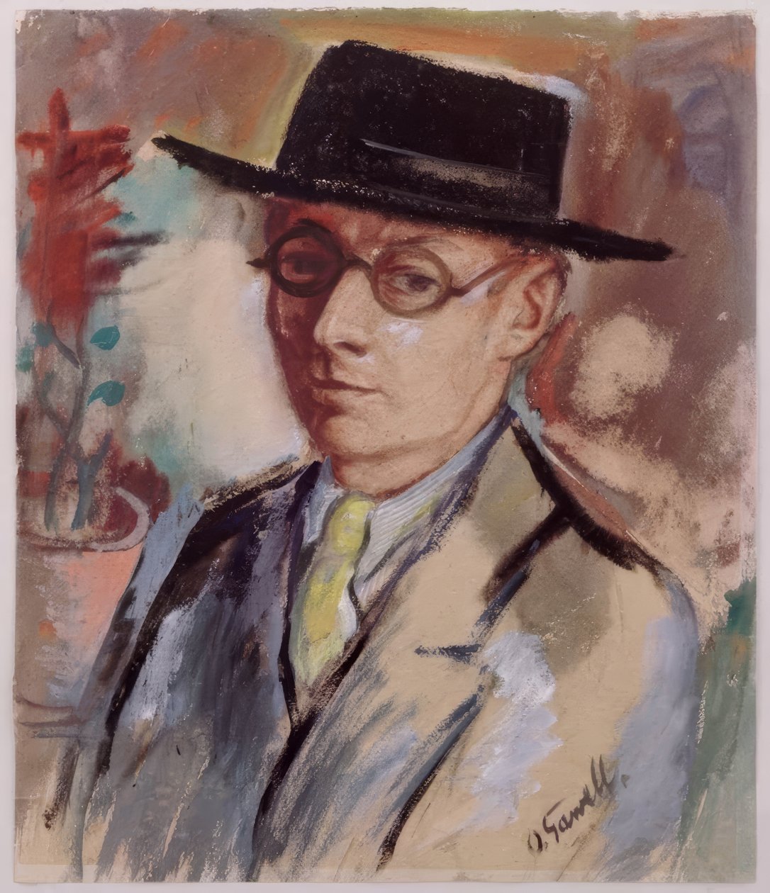 Autoportrait avec chapeau. - Oskar Gawell