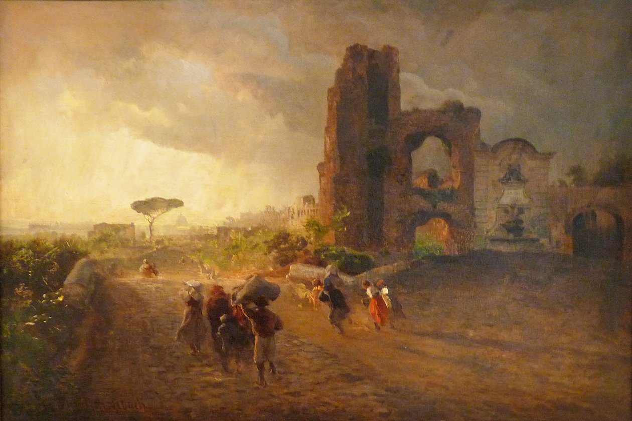 French: Paysage romain Roman Landscape - Oswald Achenbach