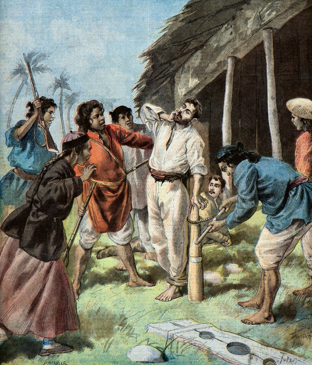 Carrere prisonnier des Pavillons Noirs,1895 (Illustration) - Oswaldo Tofani