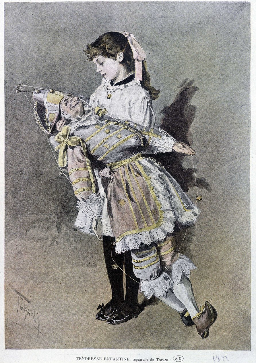 Tendresse enfantine : fille et sa poupée - Oswaldo Tofani