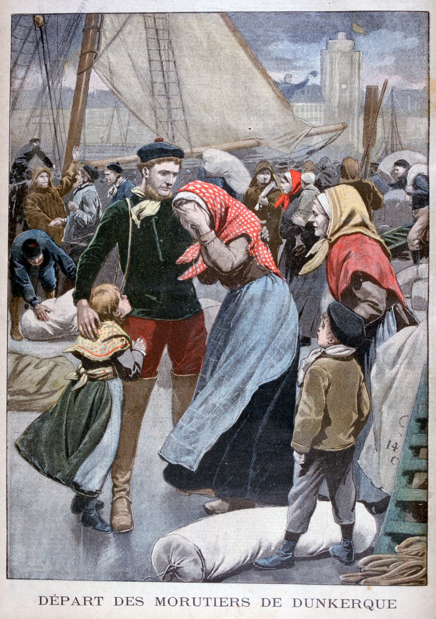 Départ des bateaux de pêche à la morue de Dunkerque, 1900 - Oswaldo Tofani