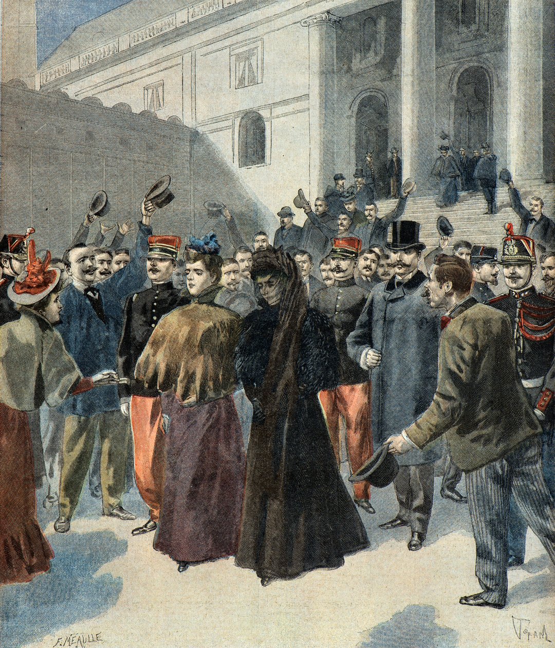 La veuve du colonel Hubert Henry sortant du palais de justice (affaire Dreyfus) - Oswaldo Tofani