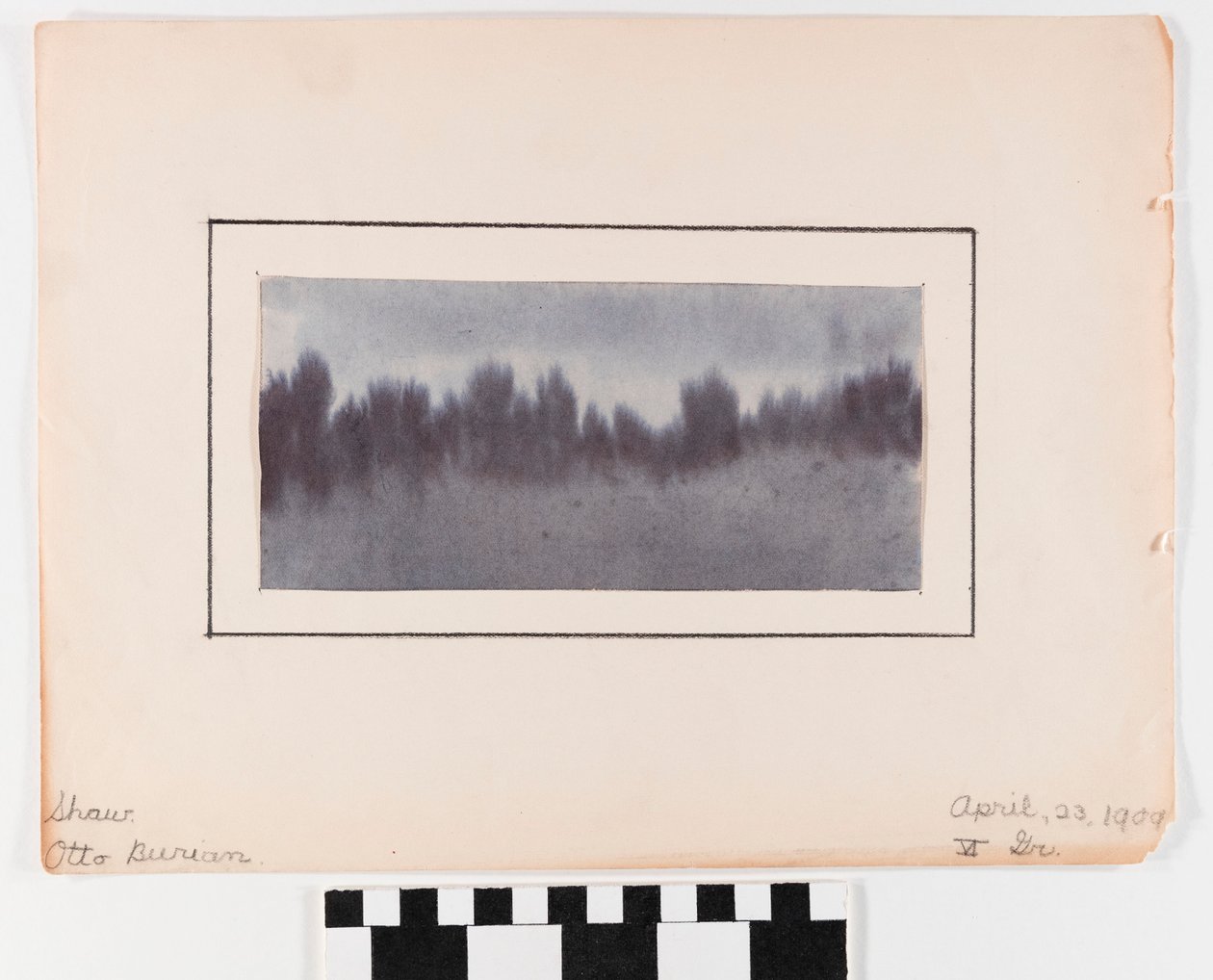 Nuances de bleu aquarelle montée sur papier - Otto Burian