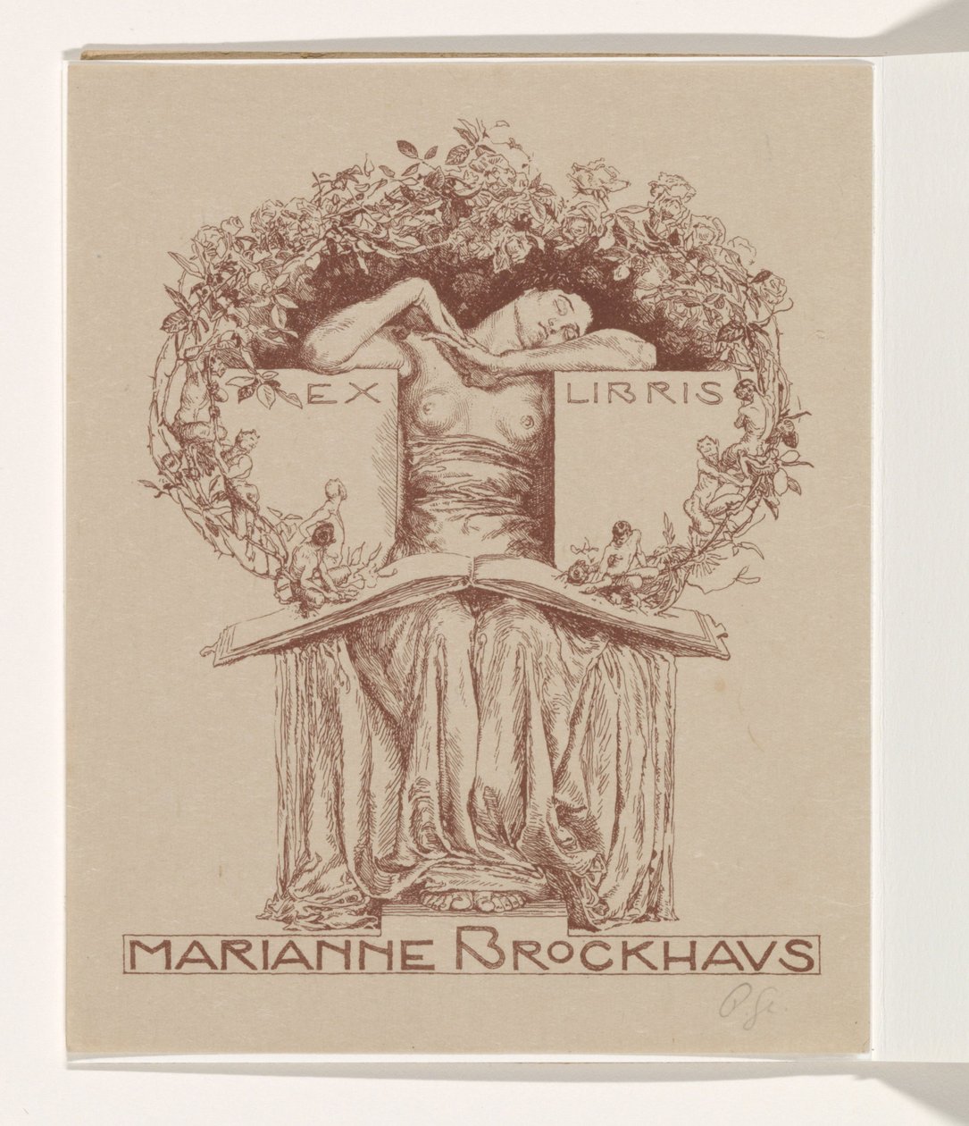 Ex libris de Marianne Brockhaus - Otto Greiner (signed by artist)