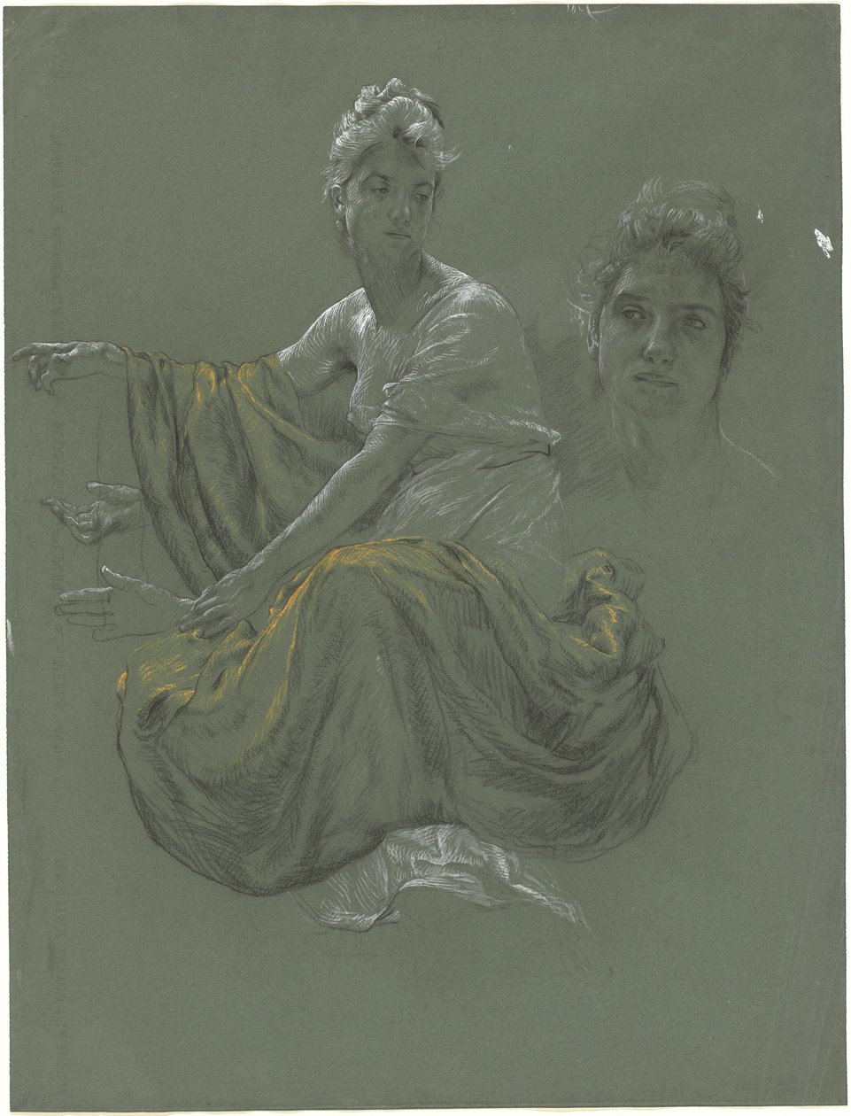 Jeune femme élégante en draperie classique - Otto Greiner