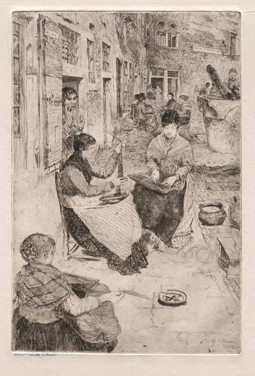 Eaux-fortes de Venise : Enfileurs de perles, 1882 - Otto H. Bacher