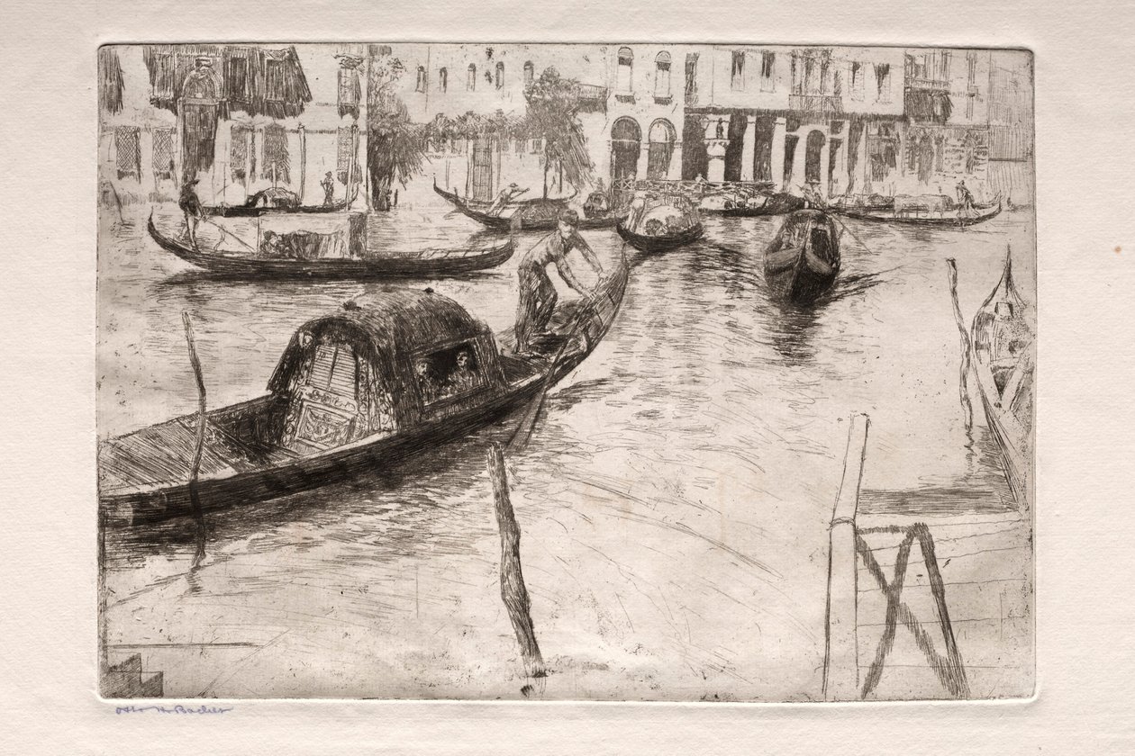 Gravures de Venise : Traghetto San Felice - Otto H. Bacher