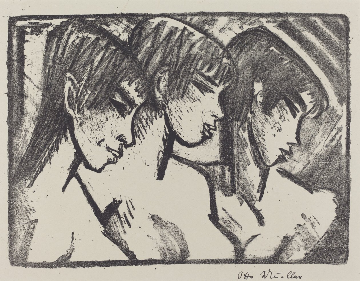 Trois filles de profil - Otto Müller